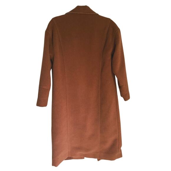 Greylin Bryce Brushed Oversized Long Coat Brown Button XS Winter Quiet Luxury - Picture 8 of 14